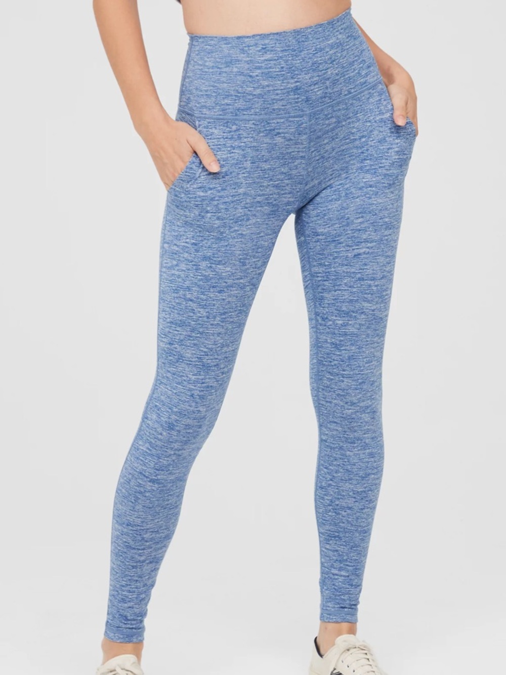 OFFLINE By Aerie The Hugger Pocket Medium Blue Heather Stretch Leggings